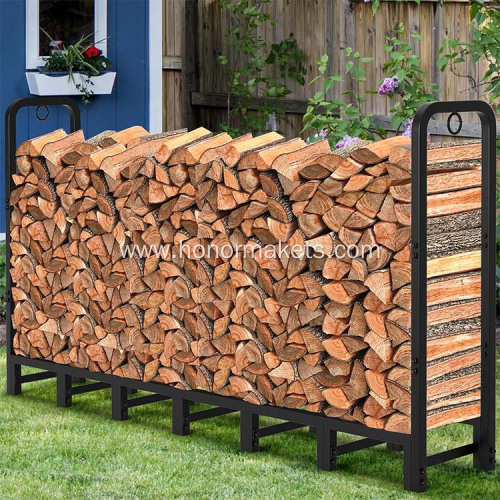 High-capacity Steel Outdoor Firewood Rack Heavy Duty Firewood Pile Storage Racks Wood Storage Accessory Firewood Log Rack